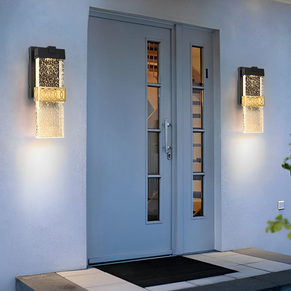 Bubbles Crystal LED Waterproof Black Modern Outdoor Wall Lights