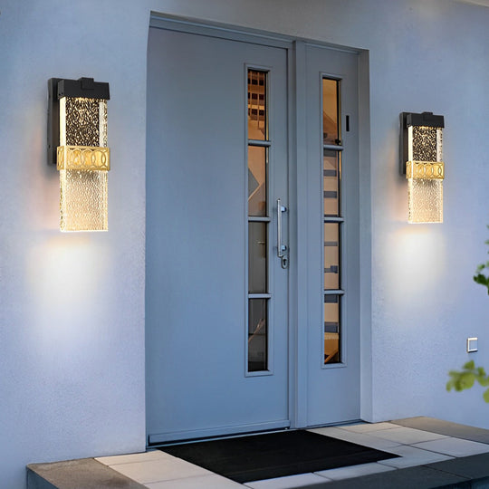 Bubbles Crystal LED Waterproof Black Modern Outdoor Wall Lights