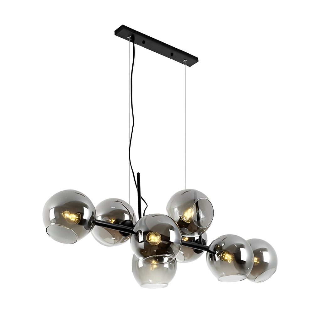 8 Lights Glass Shade LED Postmodern Chandelier Dining Room Light Fixture