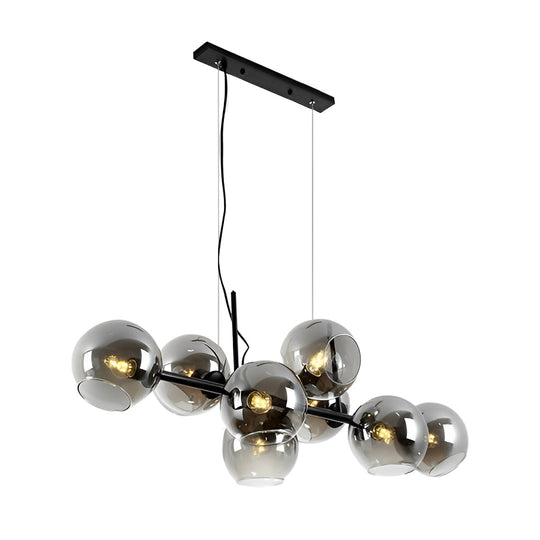 8 Lights Glass Shade LED Postmodern Chandelier Dining Room Light Fixture