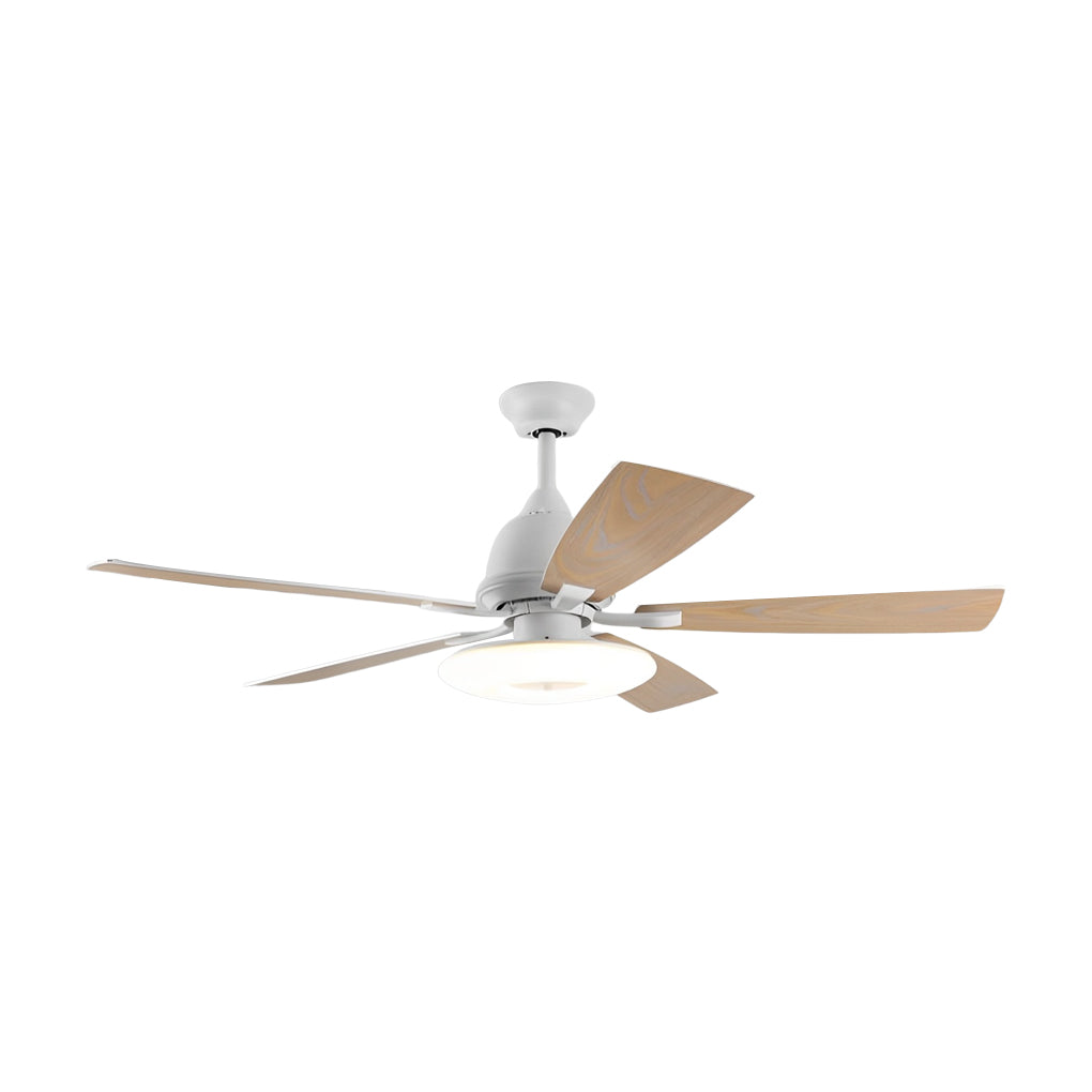 5-Blade Wooden LED Ceiling Fan Light with Remote Control