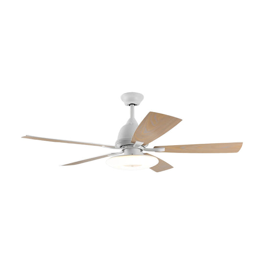 5-Blade Wooden LED Ceiling Fan Light with Remote Control