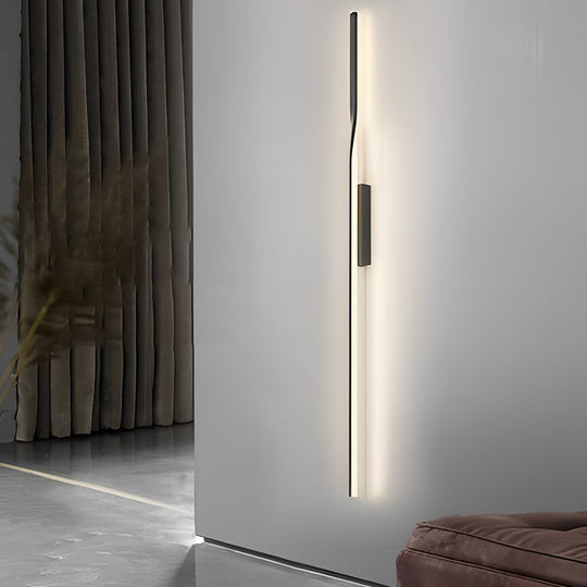 Creative Linear LED Black Modern Minimalist Wall Lamp