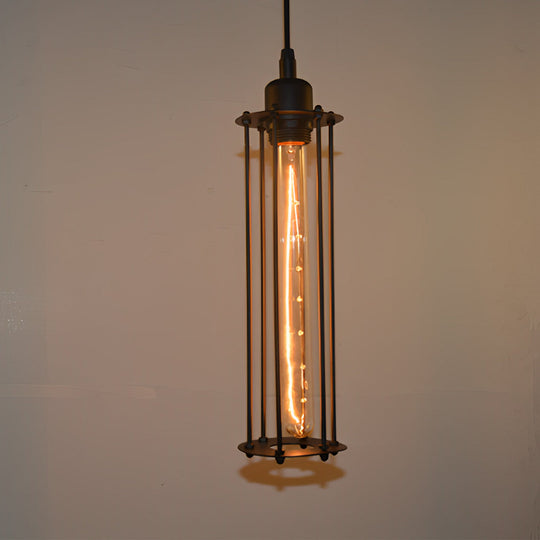 Retro Iron Energy-Saving LED Black Industrial Pendant Light