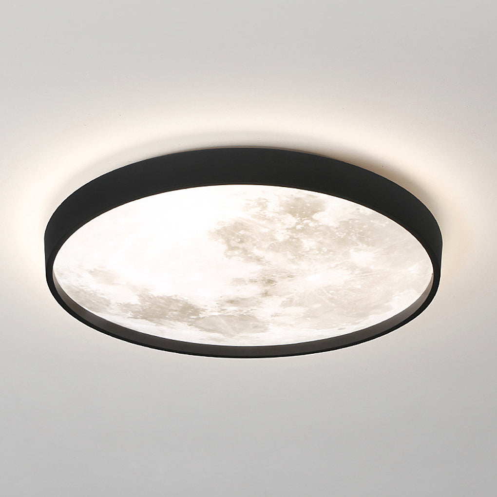 Creative Moon 3-Step Dimming LED Modern Flush Mount Ceiling Light