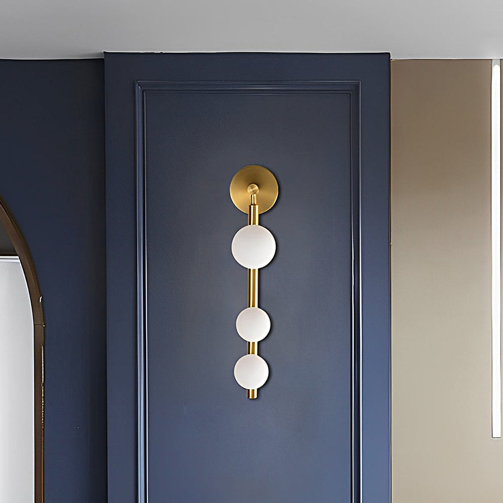 Simple 3 Glass Balls Metal Modern Wall Lamp
