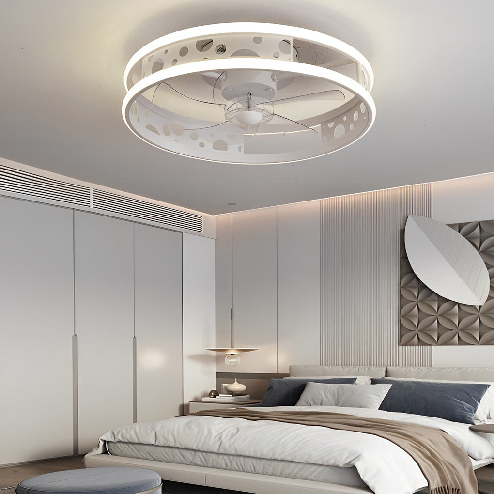 Nordic Bladeless Ceiling Fan with 3-Step Dimmable LED and Remote Control
