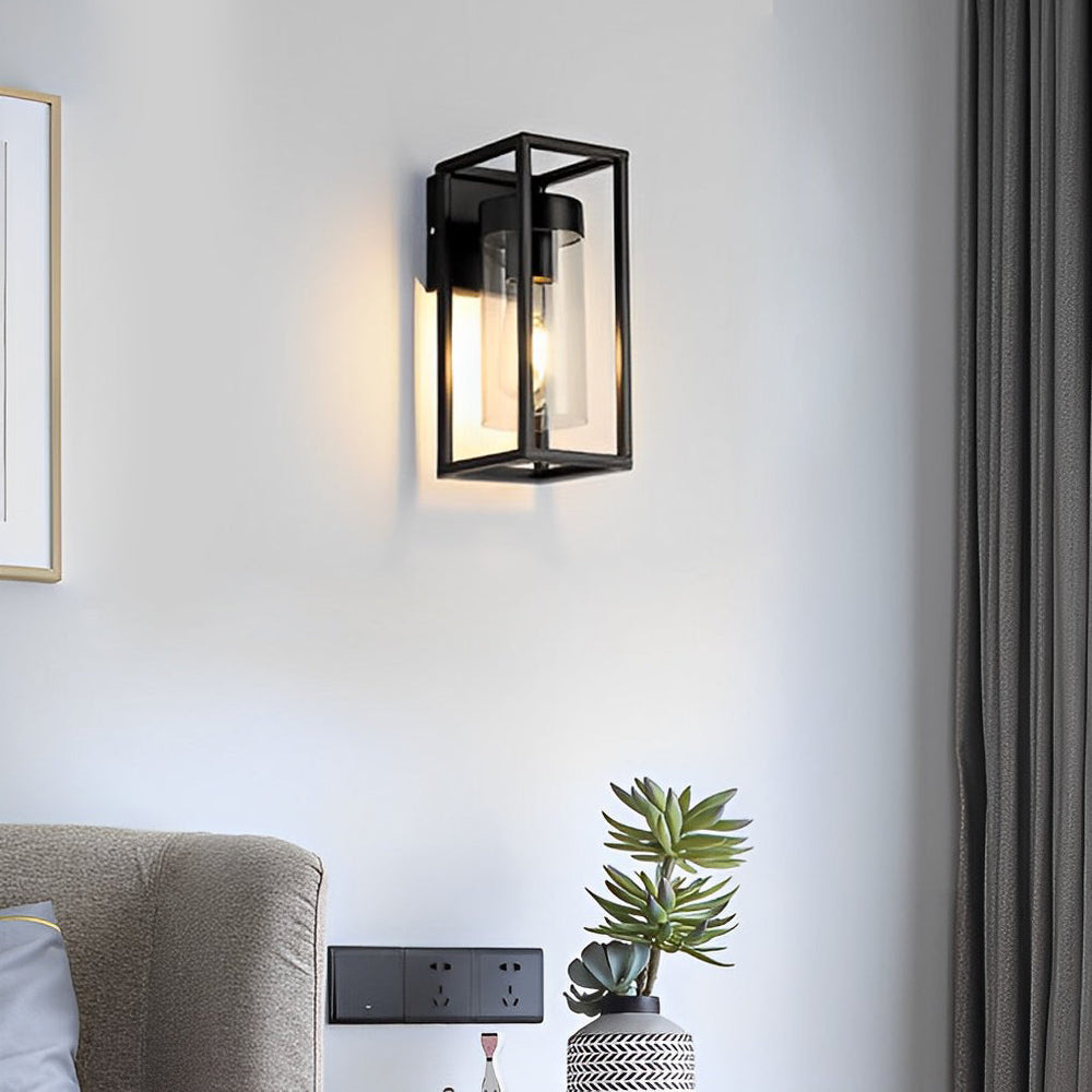 Rectangular Retro Industrial Black LED Wall Lamp