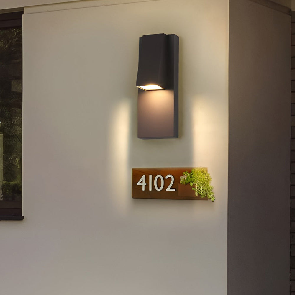 Rectangle Black Modern Outdoor LED Wall Lamp