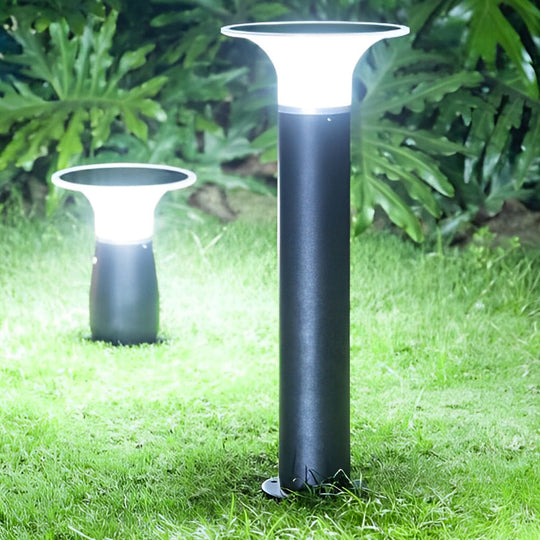 Efficient 3.5W Solar LED Path Downlights – 360° Modern Black Landscape Lighting