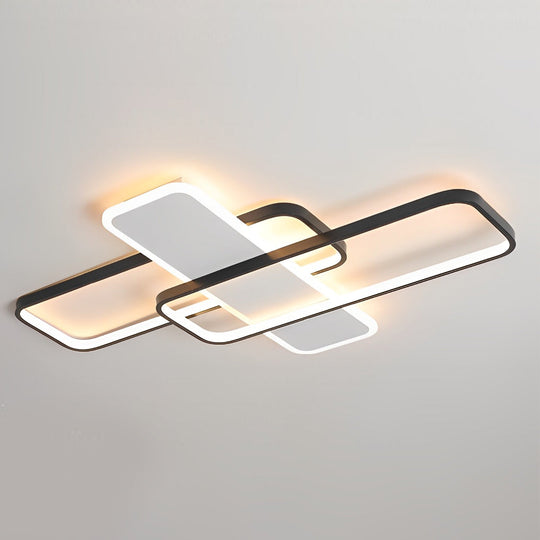 Square Overlapping Stepless Dimming LED Nordic Ceiling Light Chandelier