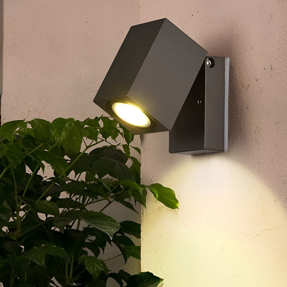 Square Adjustable Motion Sensor LED Wall Lamp Indoor Outdoor Sconce