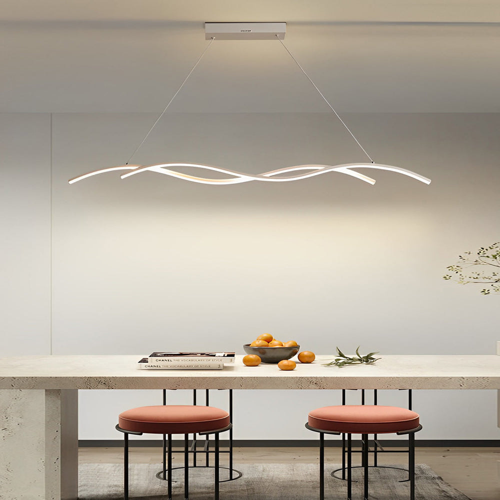 Double Wavy Minimalist LED Modern Pendant Light