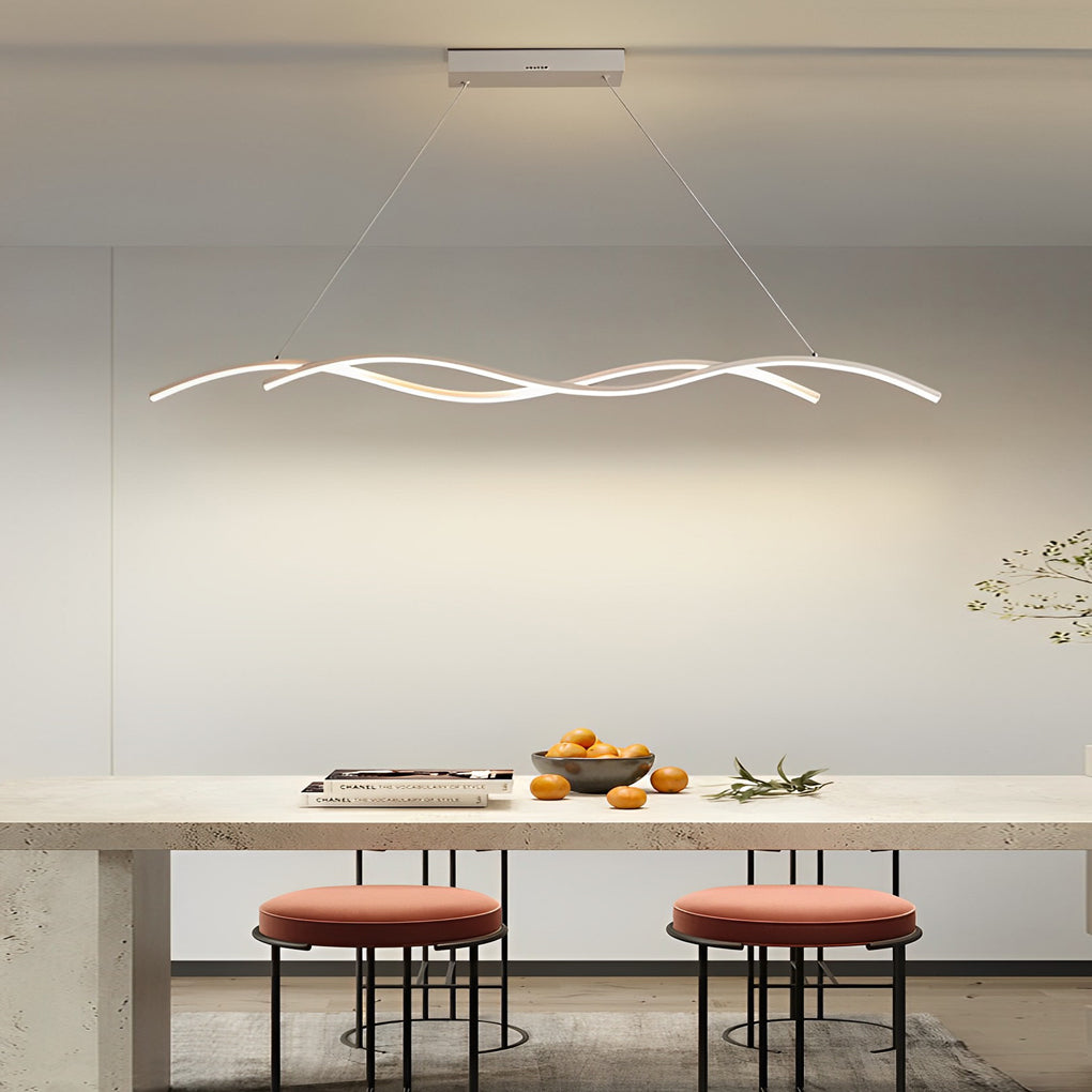 Double Wavy Minimalist LED Modern Pendant Light