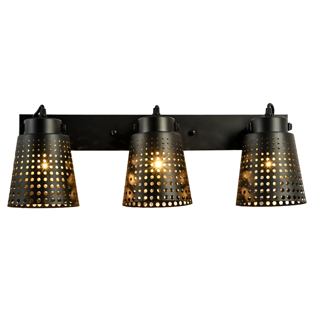 Retro Iron Hollow Adjustable Black Industrial Style Plug-in Wall Sconce
