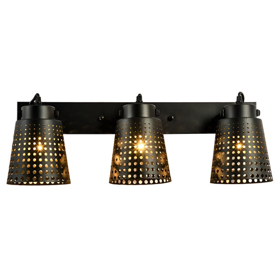 Retro Iron Hollow Adjustable Black Industrial Style Plug-in Wall Sconce