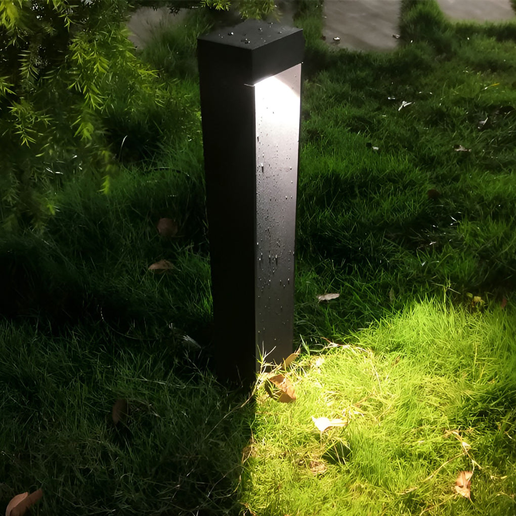 Modern 5W LED Black Outdoor Lawn Light with Open Front and Energy Efficient Design