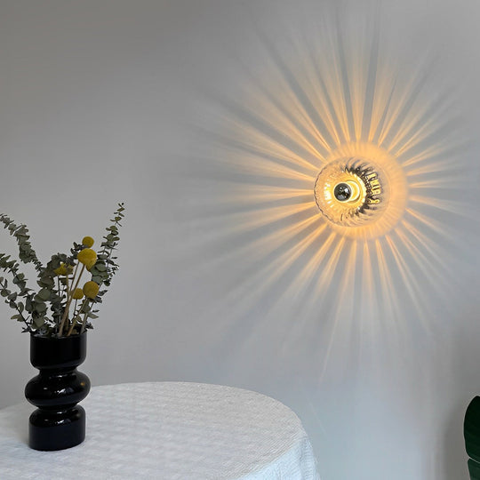Round Jellyfish Glass Shade Modern Wall Lamp