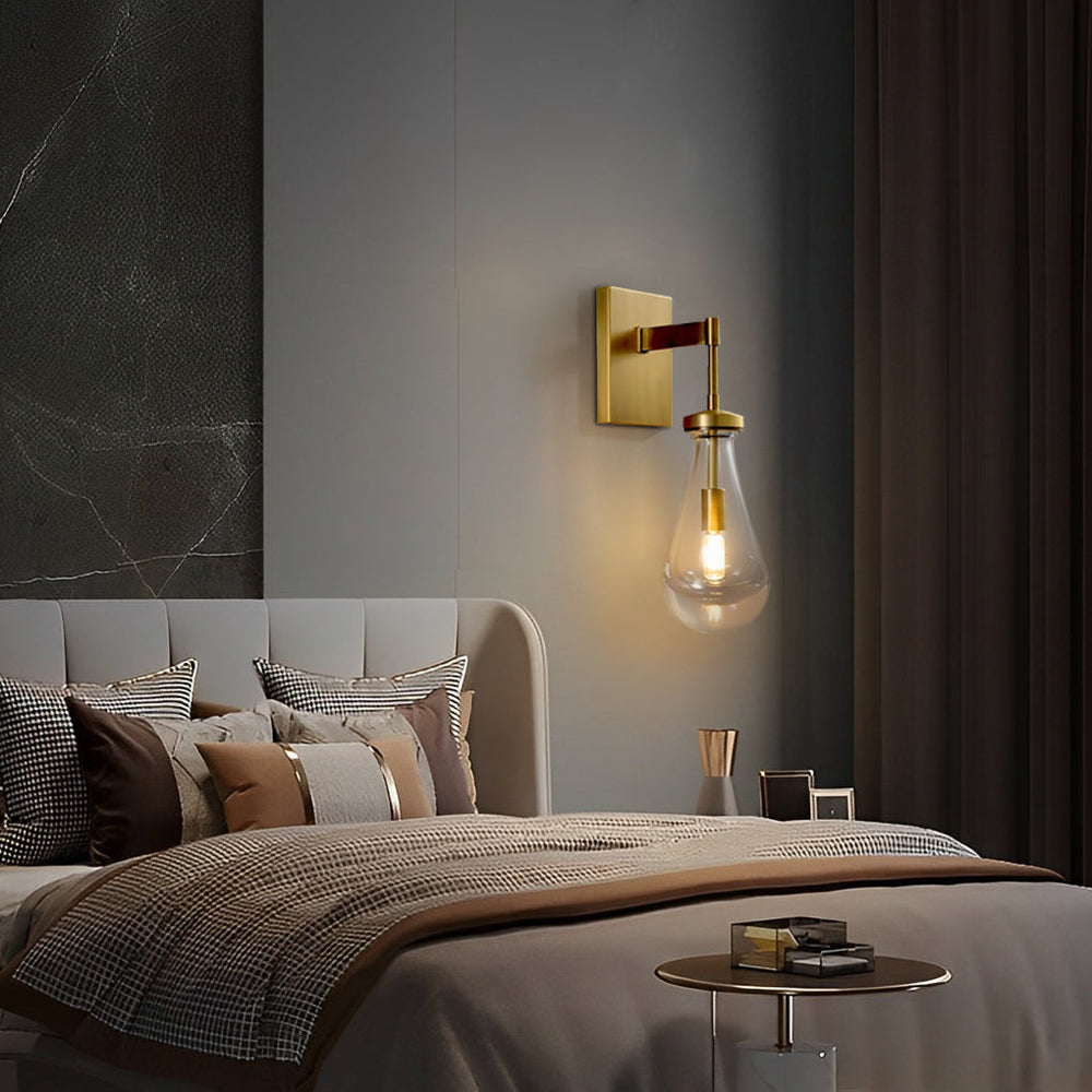 Water Drop Crystal Copper Modern Minimalist Wall Lamp