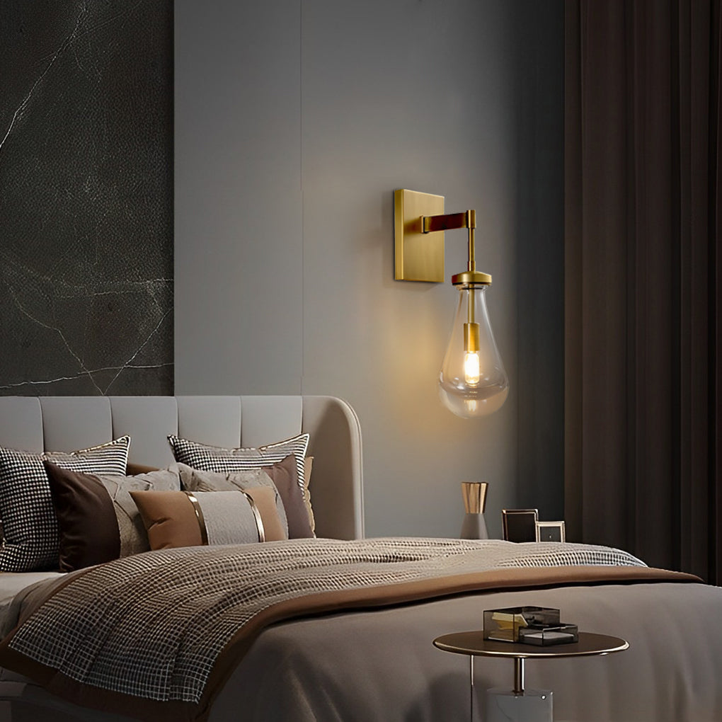 Water Drop Crystal Copper Modern Minimalist Wall Lamp