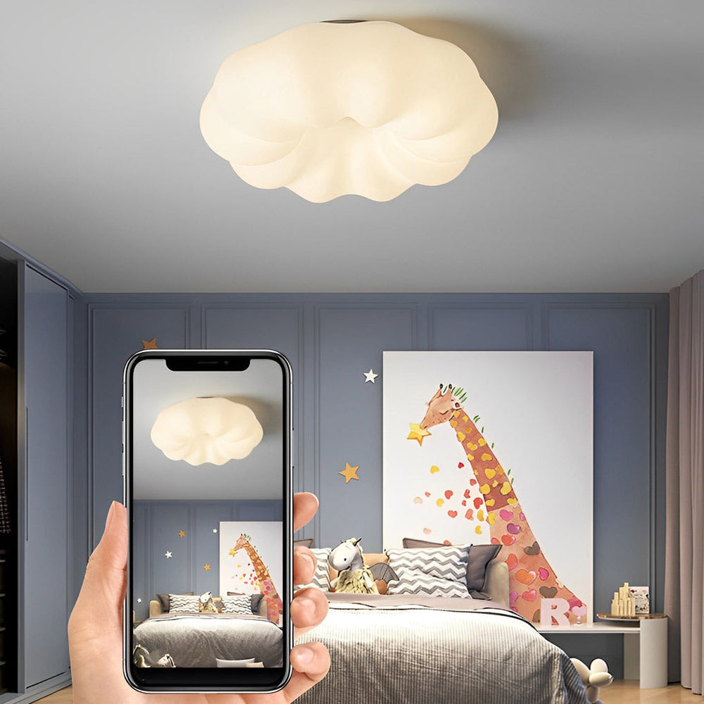 Pumpkin Shape Clouds Stepless Dimming LED White Nordic Ceiling Light