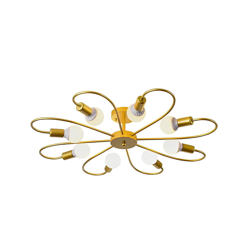 Simple Iron Flower Creative Nordic Bedroom Ceiling Light Fixture