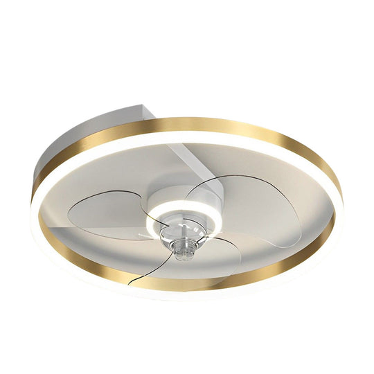 Round Modern Bladeless LED Ceiling Fan Lamp with Remote Control