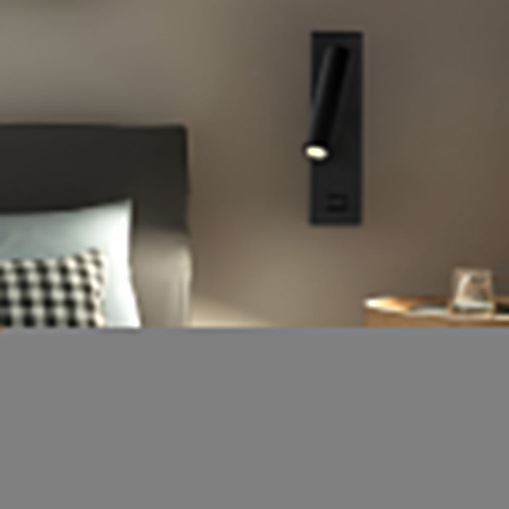 Rectangular Adjustable LED Wall Lamp with Switch & USB Port