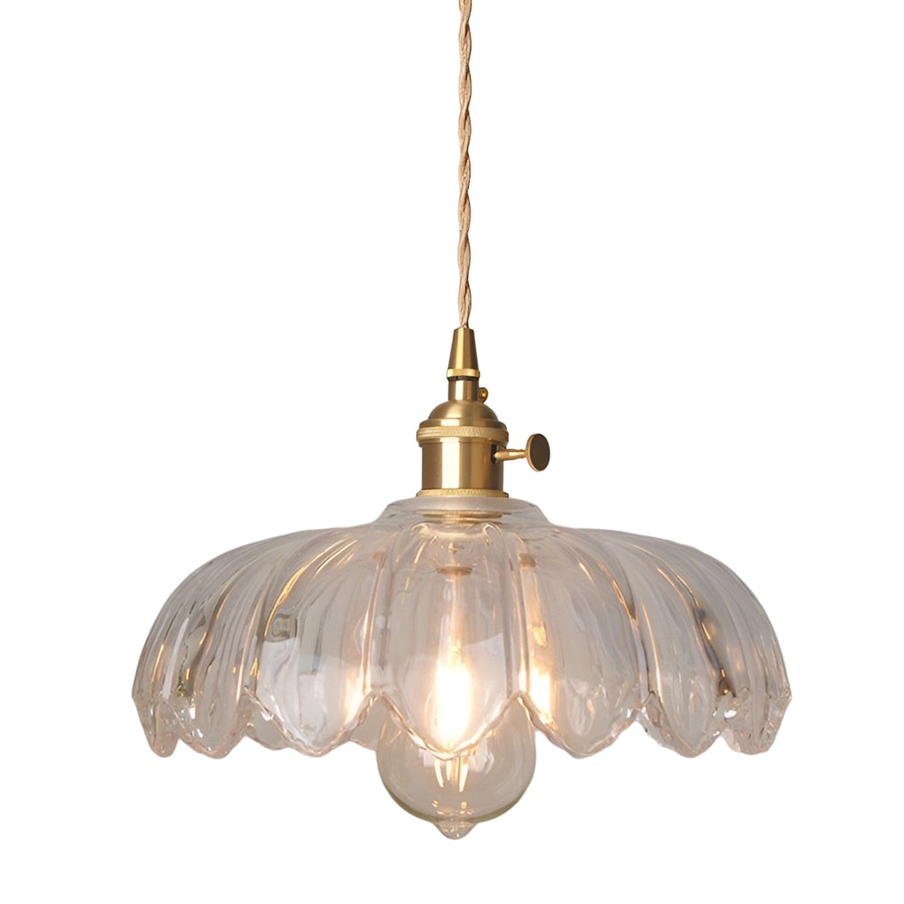 Retro Flower – Glass Brass Nordic Kitchen Pendant Light Chandelier
