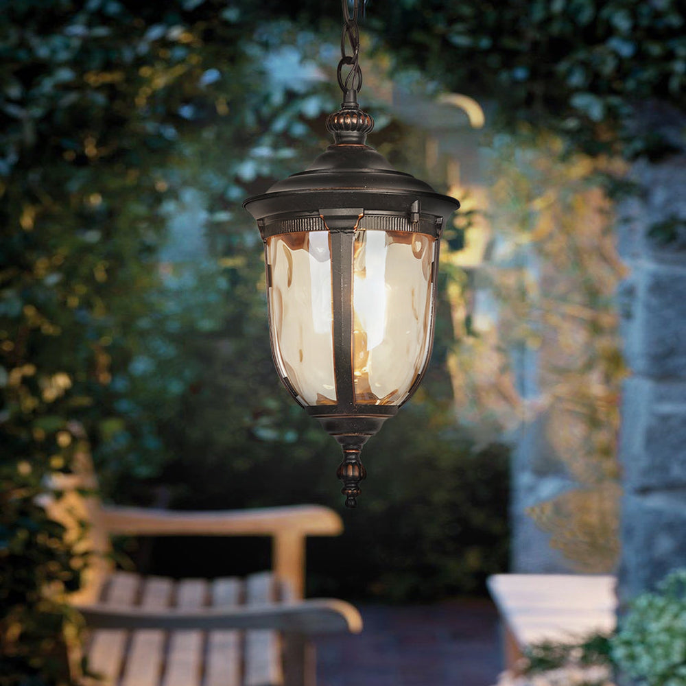 Waterproof Glass European Style Black Outdoor Chandelier Light