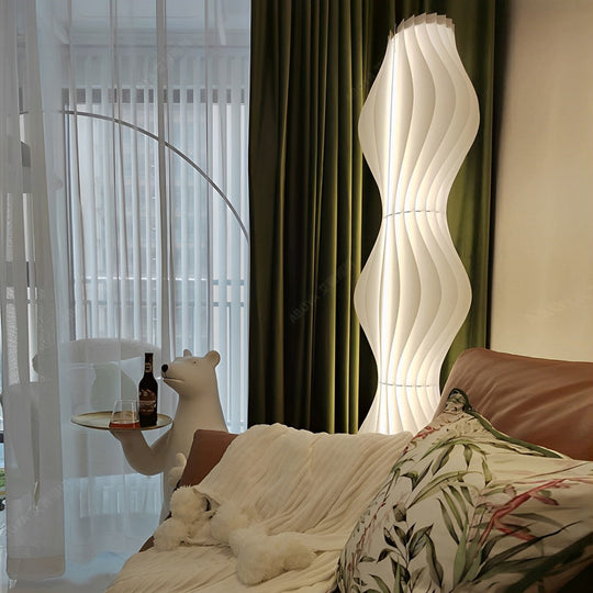 Modern Coastal LED Wavy Floor Lamp with 3-Step Dimming