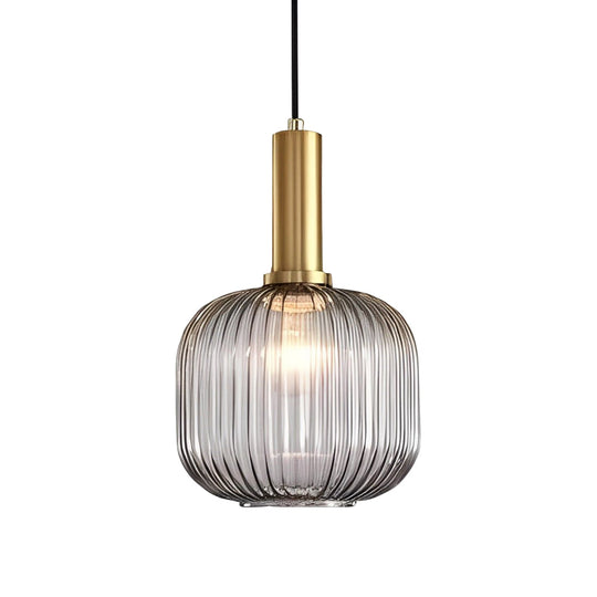 Glass Lantern Shaped Striped Creative LED Nordic Chandelier Pendant Light