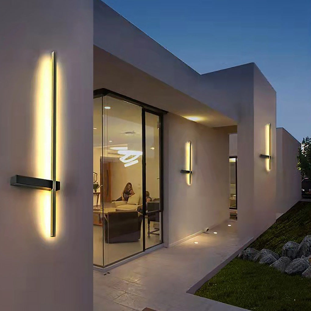 Interlaced Line Strips Waterproof LED Black Modern Outdoor Wall Lights