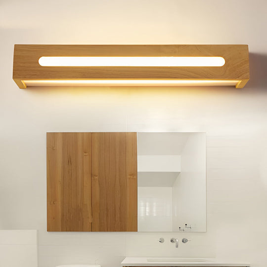 Rectangular Wood Waterproof LED Nordic Wall Lamp