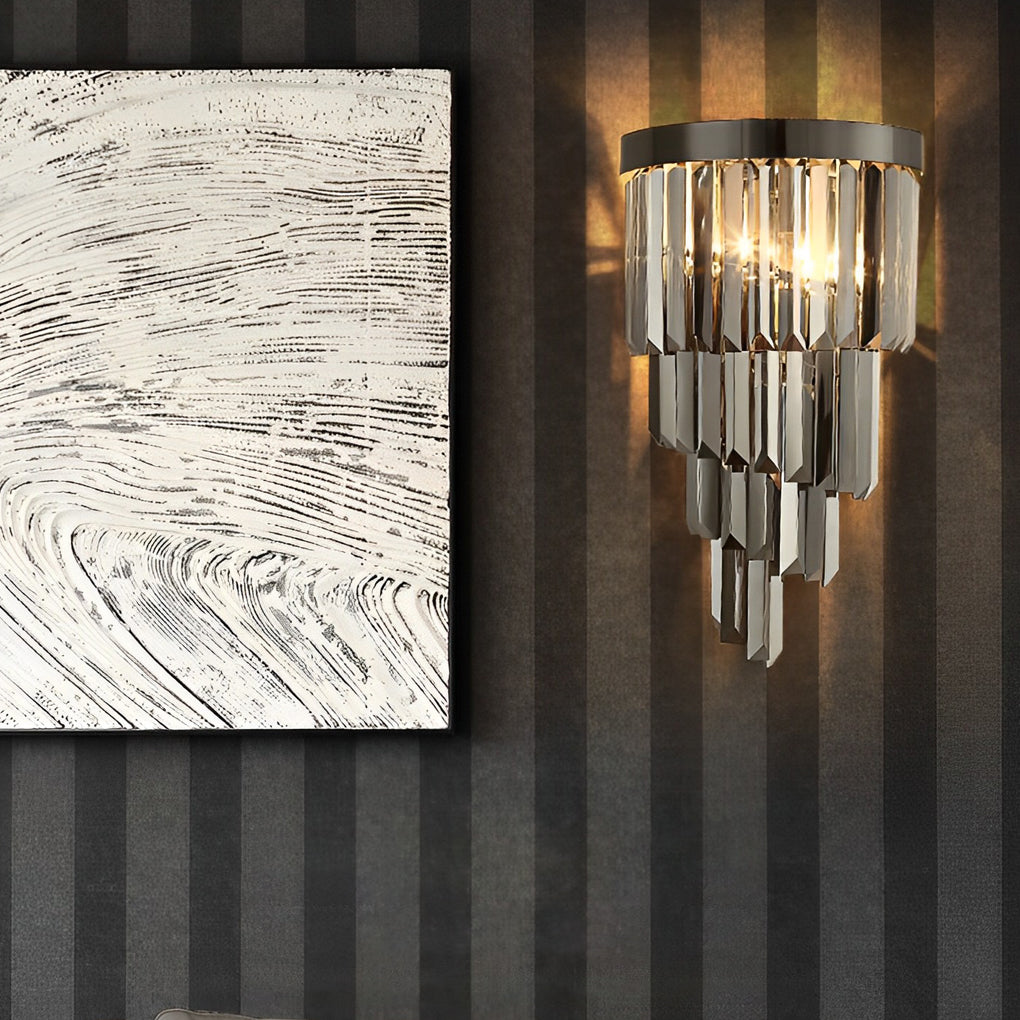 Crystal Metal LED Three Step Dimming Modern Wall Lamp