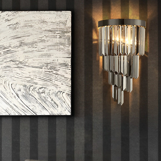 Crystal Metal LED Three Step Dimming Modern Wall Lamp