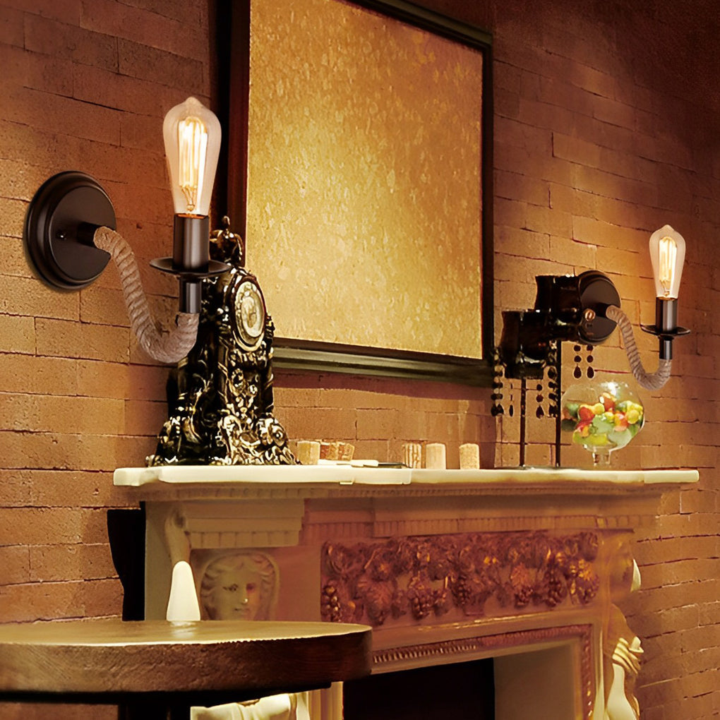Creative Iron Rope Retro Industrial Wall Lamp