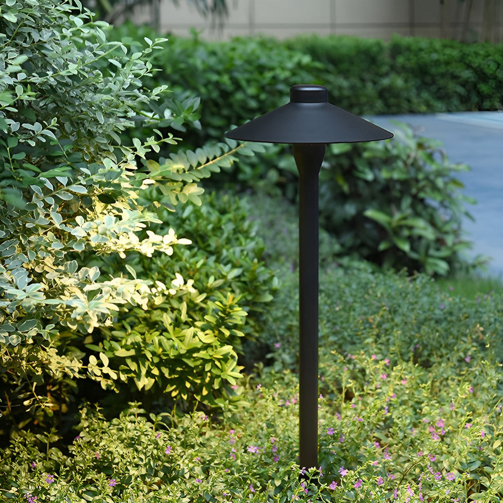 Modern Mushroom-Shaped LED Outdoor Path Light Black Finish