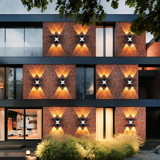 X-Shaped Black Modern LED Outdoor Wall Lamp