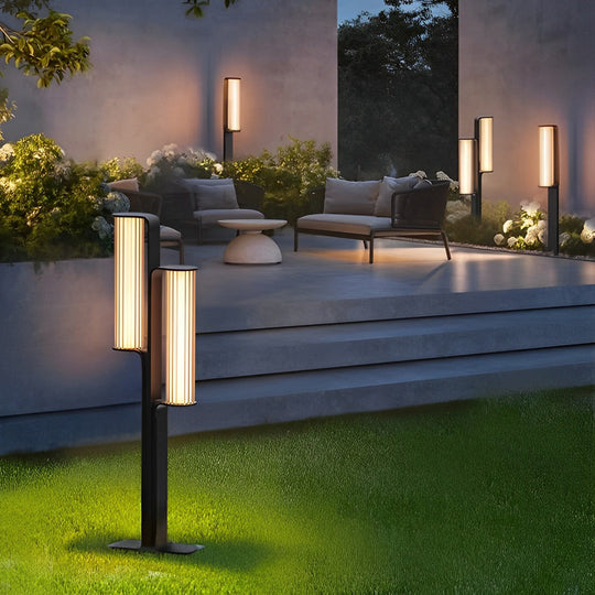 Back-to-Back Dual Cylinder LED Pathway Lights