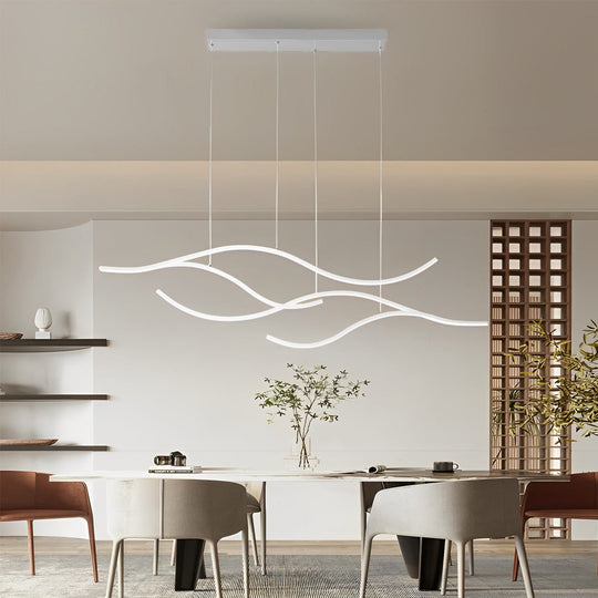 Wave Linear Hanging Branch LED Modern Pendant Light