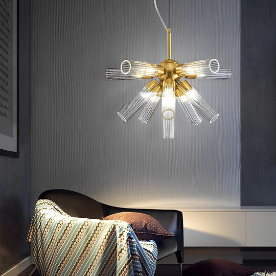 Acrylic Tube Three Step Dimming Post Modern Sputnik Light Chandelier