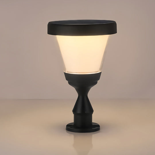 Black Modern Solar LED Fence Post Cap Light