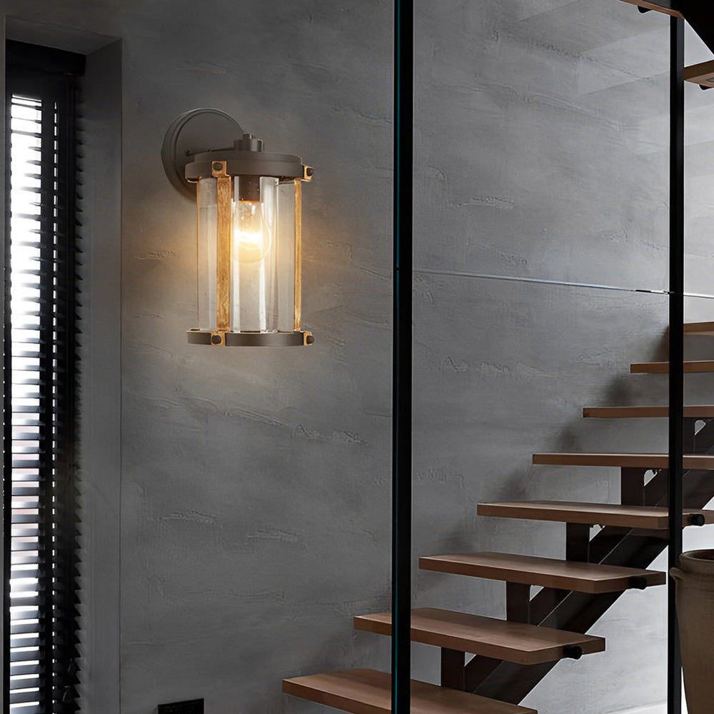 Vintage Waterproof Glass Industrial Outdoor Wall Sconce Light
