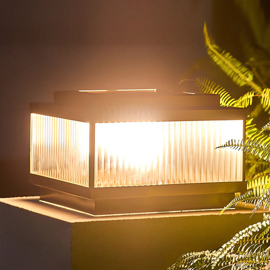 Square Solar Powered Waterproof Fence Post Lights with Remote