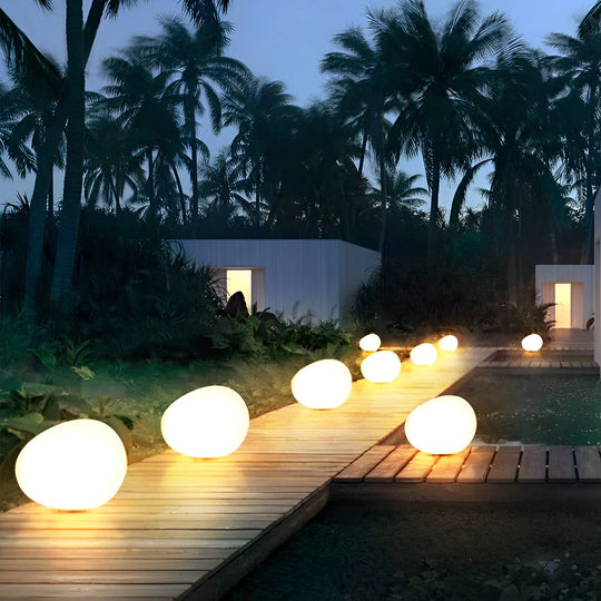 Adjustable LED Cobblestone Outdoor Lamp 3-Color Lighting for Gardens and Lawns
