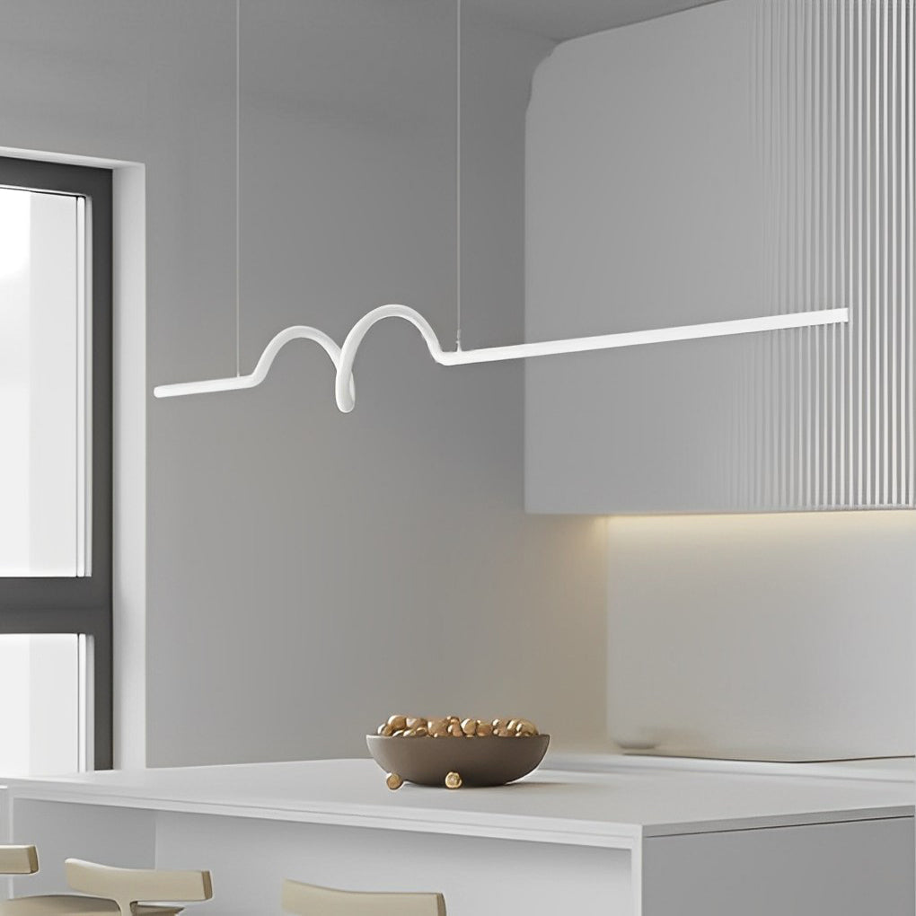 Creative Minimalist Wavy Stepless Dimming Nordic Chandelier with LED Strip
