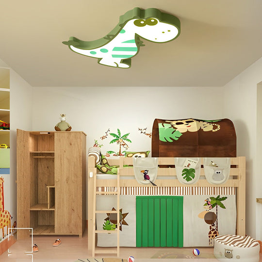 Cartoon Dinosaur Design LED Dimmable Nordic Flush Mount Ceiling Light