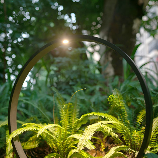 Elegant Circular COB LED Pathway Light Modern Black Ring Design