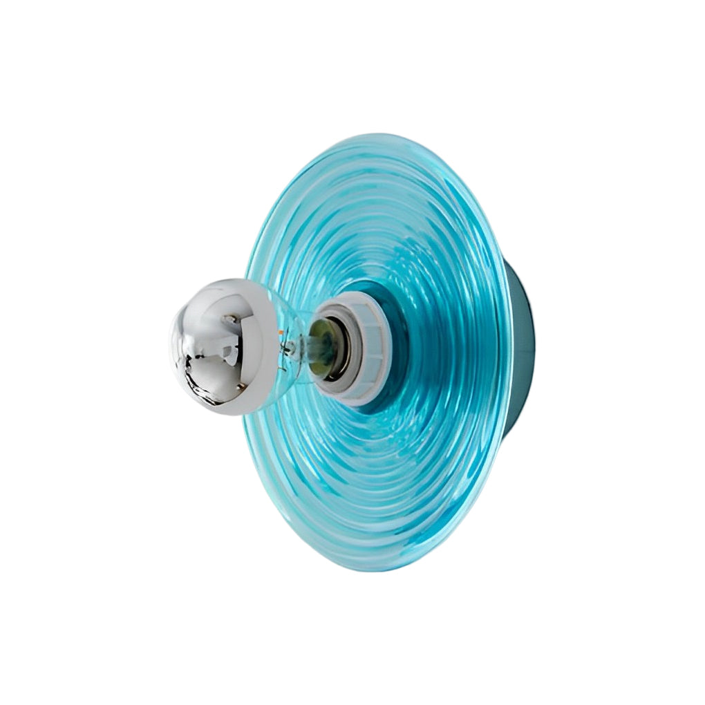 Round Stripes Glass Electroplated Iron Nordic Wall Lamp / Ceiling Light